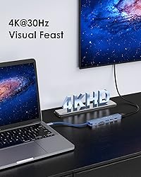 LENTION USB C Hub with 100W Charging, 4K HDMI, Dual