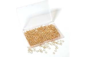 CHUYAU 1000 Pcs 5mm Open Jump Rings Gold Plated Jump Rings for Jewelry Making Single Ring Bulk for DIY Craft Earring Necklace Bracelet Pendant Choker Jewelry Making Findings and Key Ring Chain (Gold, 5mm)