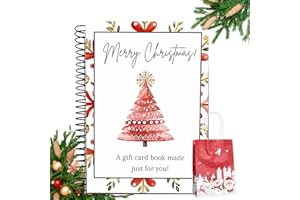 HMMIA Christmas Gift Card Book, 5x8 Inch DIY Spiral Bound GiftCard Book with Surprises on Every Page, Colorful Merry Christmas Cards Books for College Student Graduation Gifts Family Friends(# B)