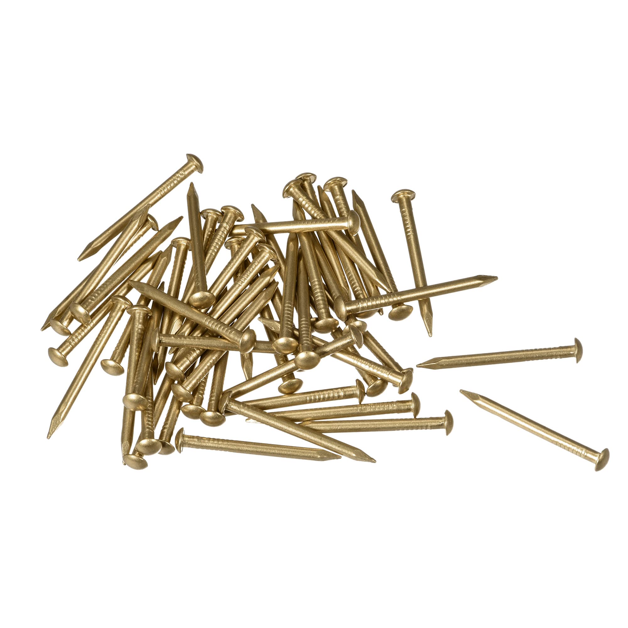 sourcing map Small Tiny Brass Nails 2x25mm for DIY Decorative Pictures Wooden Boxes Household Accessories 50pcs
