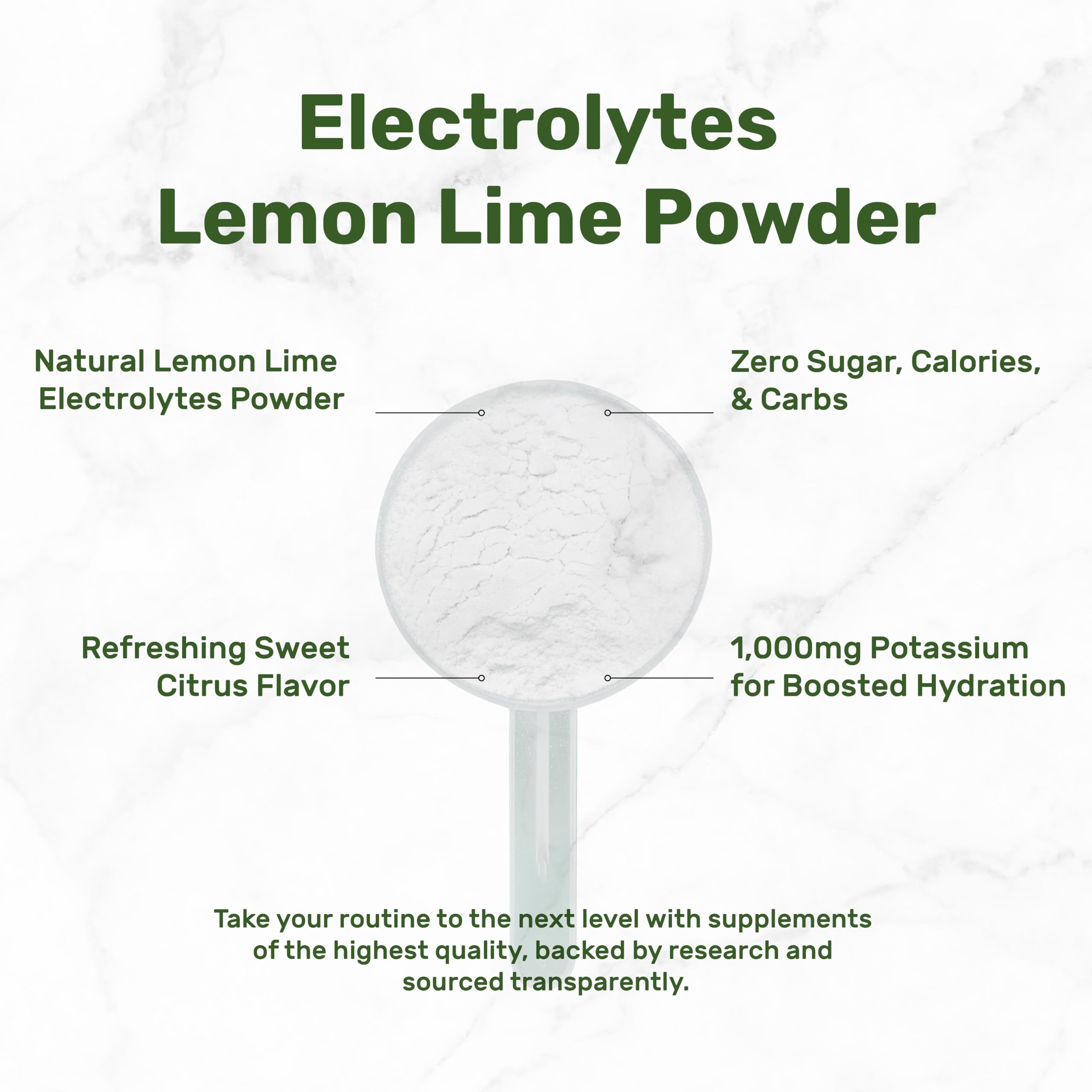 Electrolytes Powder, 1lb (69 Servings) – No Sugar, Lemon Lime – Hydration Supplement Drink Mix – High Potassium 1,000mg Per Serving, Manganese & Magnesium – Natural Hydration & Energy – Keto Friendly