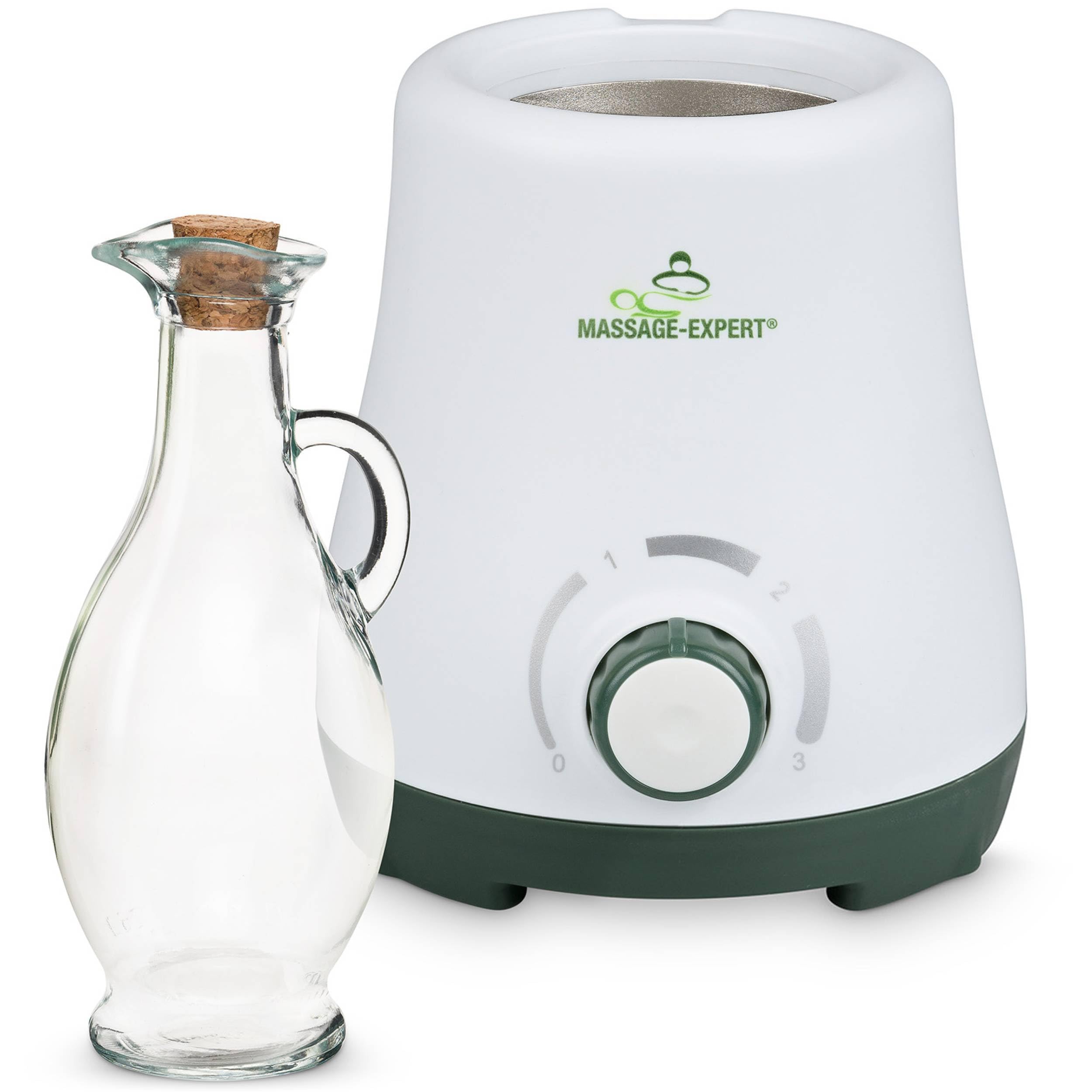 Massage Oil Warmer with Glass Carafe, Heat Oil Pleasantly in Only 5 Minutes, Stepless Heating from 0 to 100 °C, Relaxation Begins with the Warmer from MASSAGE-EXPERT