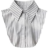 GUZOSJO Blue Striped Detachable Collar Shirt,Dickey Half Blouse False Collar for Lady Girls Men