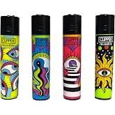 Clippers Large Reusable Lighters - 4 Pack - Hippie Vision Design
