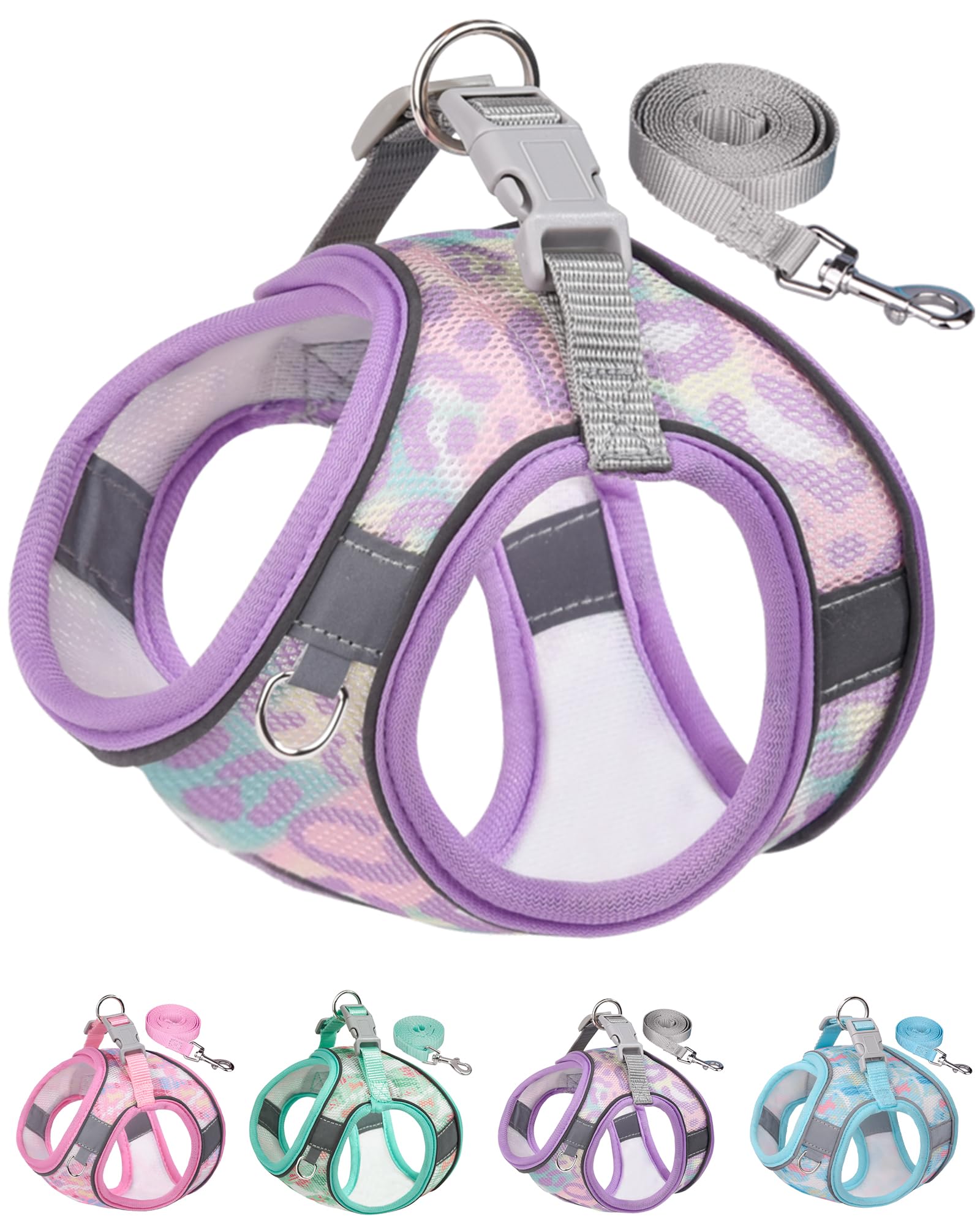 Photo 1 of Aecllcea Dog Harness for Small Medium Dogs No Pull, Cat Harness and Leash Set, Step in Puppy Harness (Purple, XS)