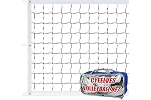 CYEELVES Volleyball Net Portable, Heavy Duty Volleyball Nets for Backyard, Professional Volleyball Net Replacement Net, Volleyball Replacement Net for Outdoor Grassland Stadium Pool Schoolyard Beach, 32X3FT
