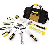 DOWELL 146PCS Homeowner Tool Set, Household Repairing Tool Kit with 14-Inch Wide Mouth Open Storage Tool Bag