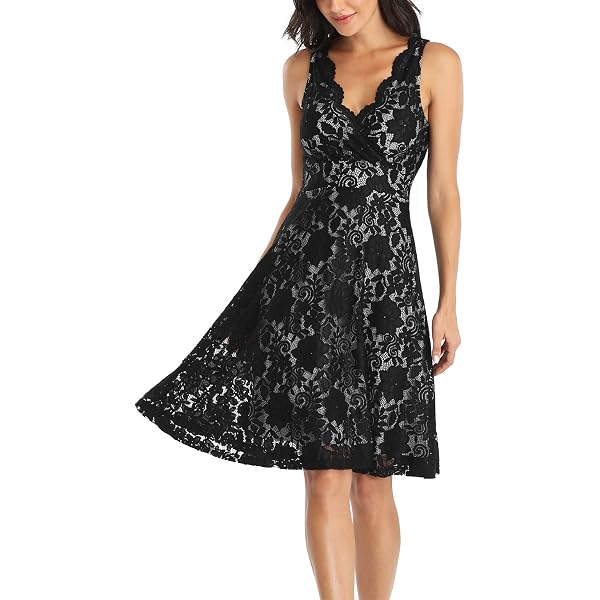 knee length dresses for ladies Tayna Black Lace Mesh Mini Dress - US 12