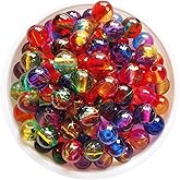 Xeahung 200PCS Colored Acrylic Crystal Beads Round Loose Beads Charms for Jewelry Making Bracelets Earring Necklace Adults Beading DIY Art Craft Projects Christmas Ornament Birthday Gifts, 8mm (200)