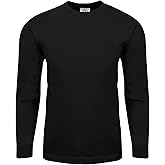 Shaka Wear Men's Cotton T-Shirt – Max Heavyweight 7 Ounce Long Sleeve Crew Neck Plain Tee Top Tshirts Regular Big Tall Size