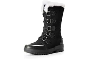 DREAM PAIRS Snow Winter Boots for Women Resistant Warm Mid-Calf Boots Faux Fur Lined Lace Up Anti-slip Outdoor Hiking Booties