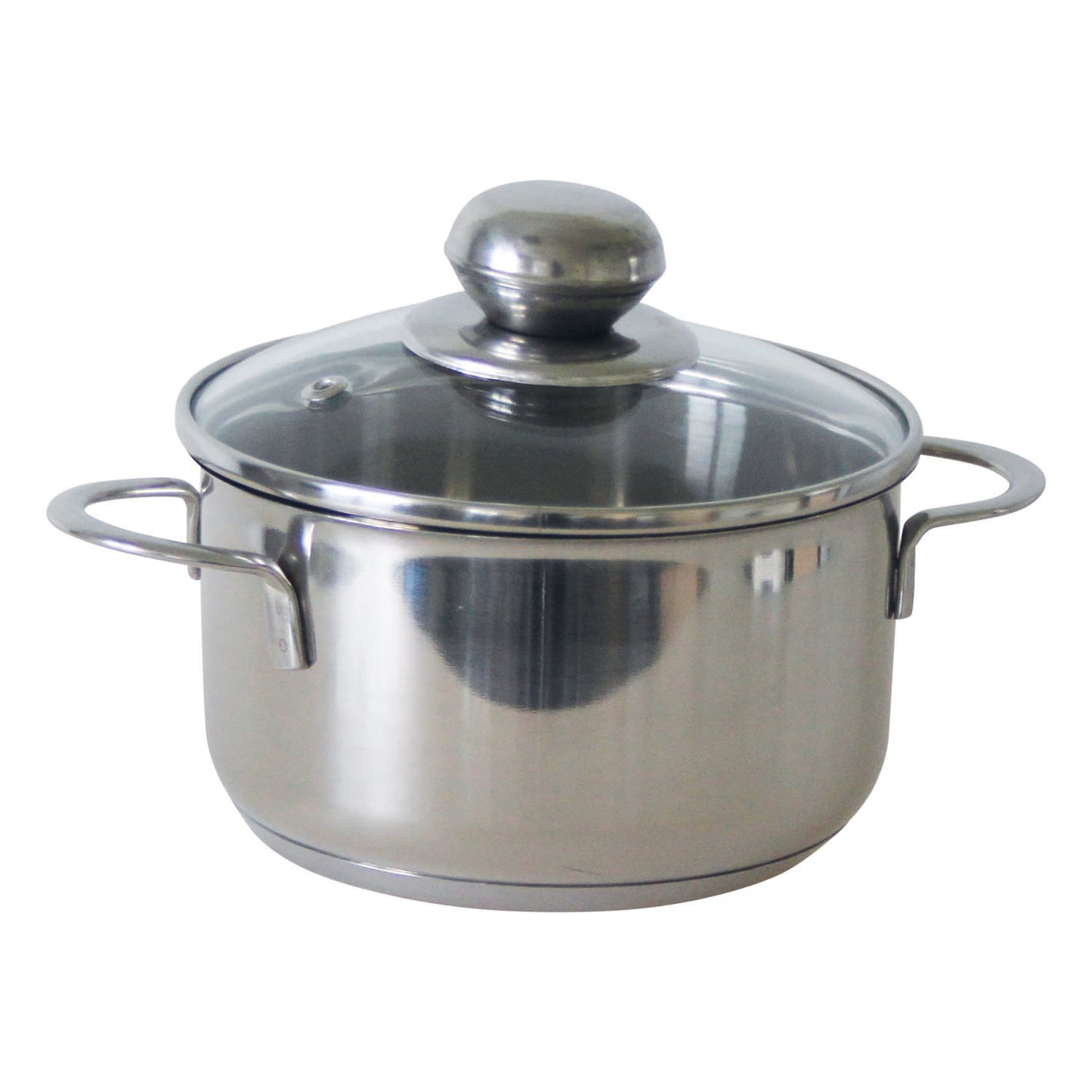 Karl Kruger Saturn Series Meat Pot With Glass Lid, 14 Cm, Stainless Steel, Silver