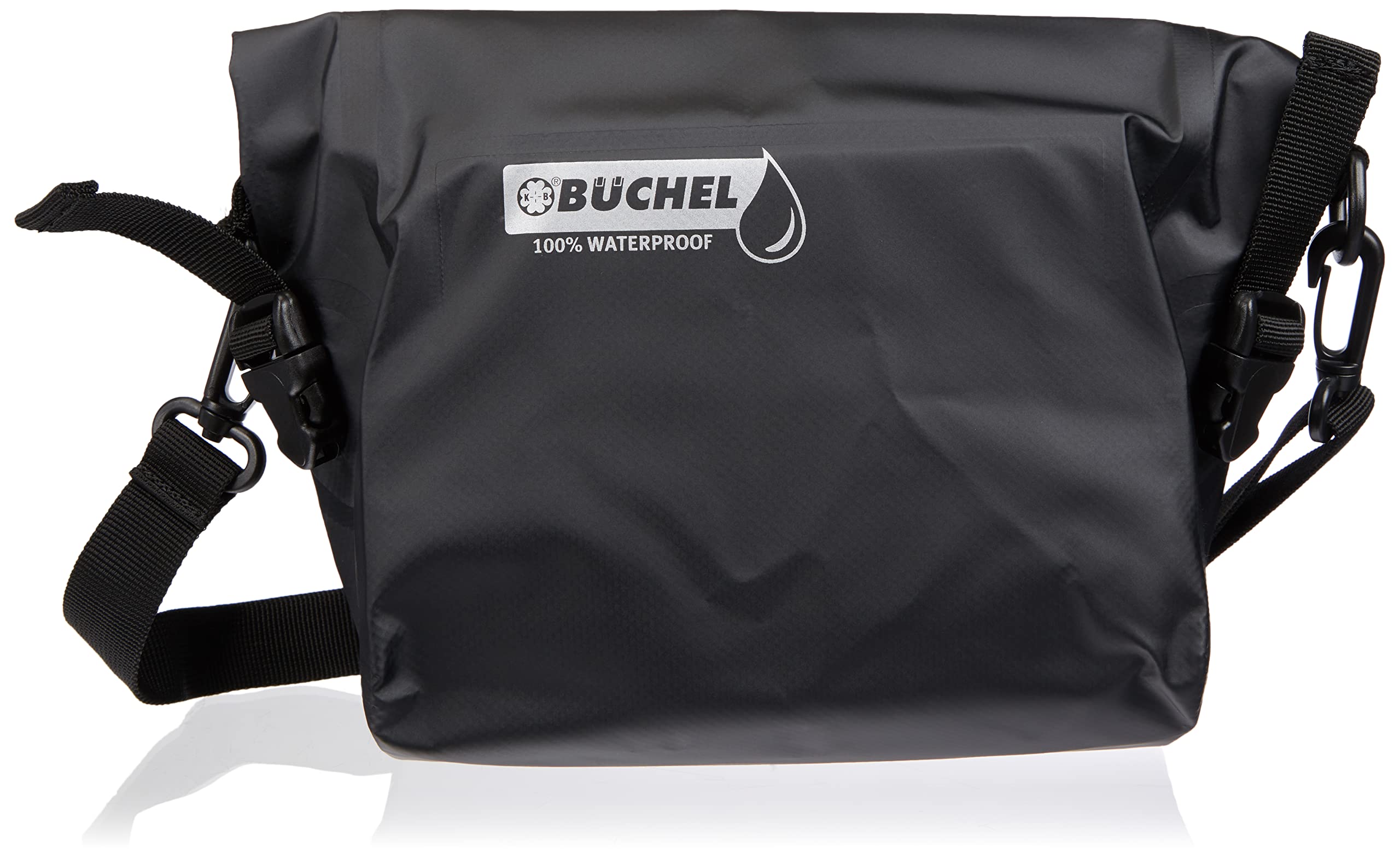 Büchel 81530001 Handlebar Bag 100% Waterproof with Carry Strap Black