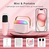 PKBD Karaoke Machine for Kids with 2 Wireless Microphones Pink Bluetooth Speaker view 3