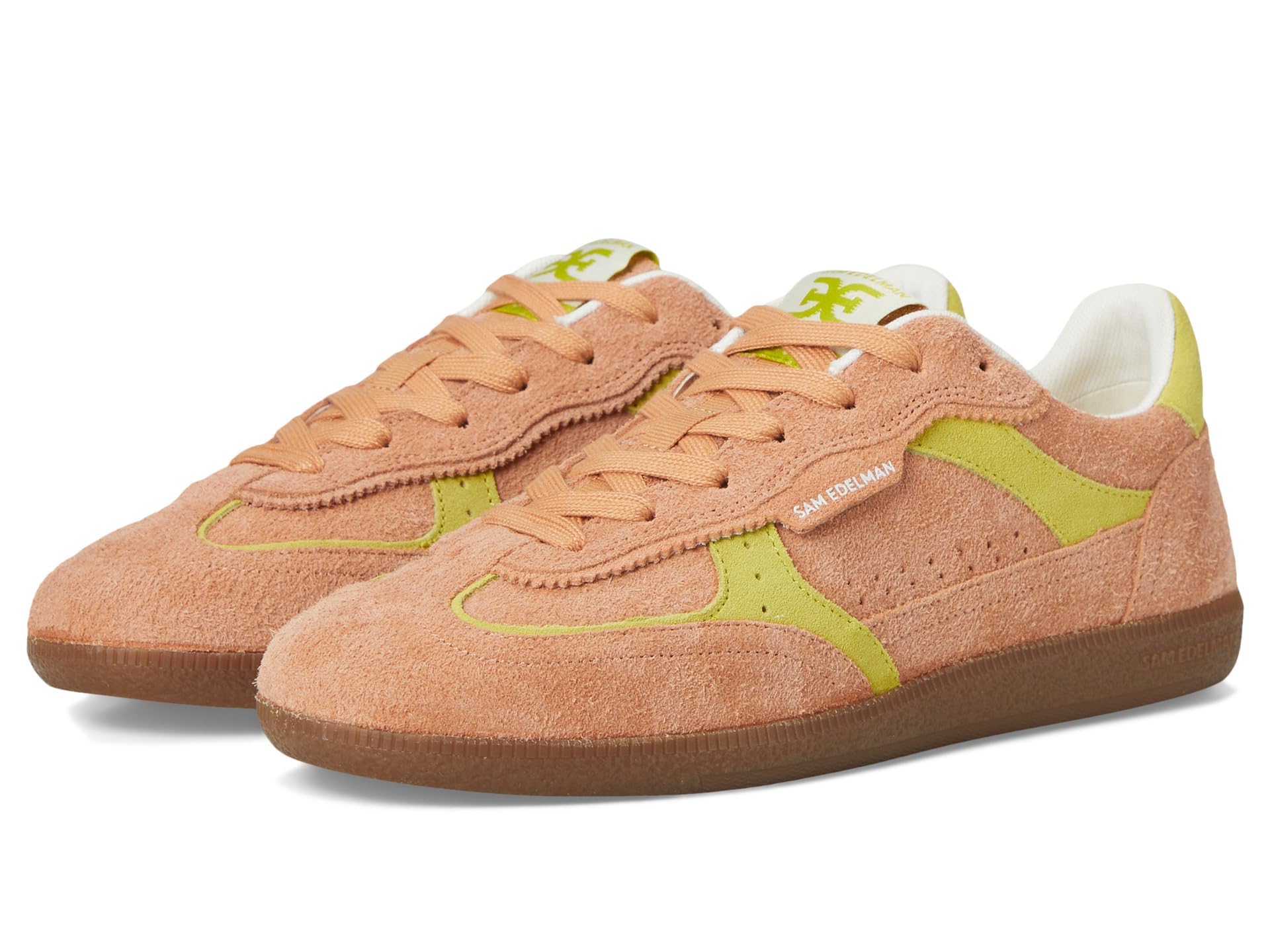 Sam Edelman Women’s Kallen Sneaker, Canyon Coral/Celery Yellow, 10.5