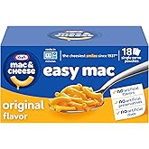 Kraft Easy Mac and Cheese Dinner, 18 Packets, Original Flavor, 38.7 oz | for Easy Dinner or Dinner Sides No Artificial Flavors, Preservatives or Dyes NO ARTIFICIAL FLAVORS, DYES OR PRESERVATIVES