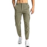 Pinkbomb Men's Hiking Cargo Pants with 7 Pockets Slim Fit Stretch Joggers Golf Cargo Work Pants for Men