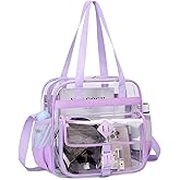 MOONBABY Clear Bag for Stadium Events, Clear Transparent Tote Bag with Detachable Strap for Sports, Concert, Work,Travel