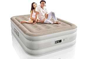 Sebor Air Mattress Full with Built-in Pump 18", Comfortable Self-Inflating Air Mattress with High-Speed Pump, Durable Blow Up Mattress Full with Storage Bag for Guests, Camping, Travel