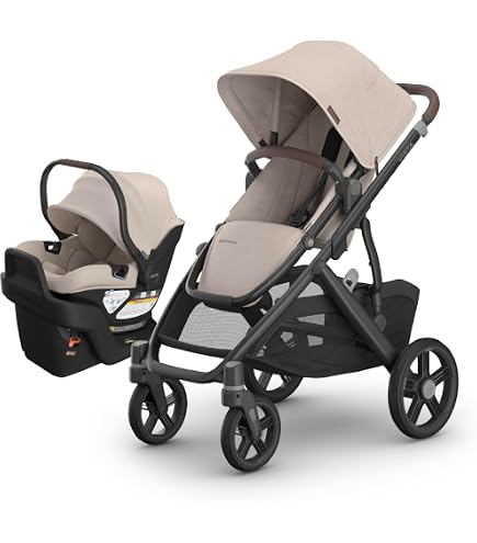 UPPAbaby Minu V3 Stroller + Aria V2 Infant Car Seat Travel System Combo – Adapter, Foot Cover, Bug and Rain Shields, Car Seat Base, and Infant Insert Included – Ada (