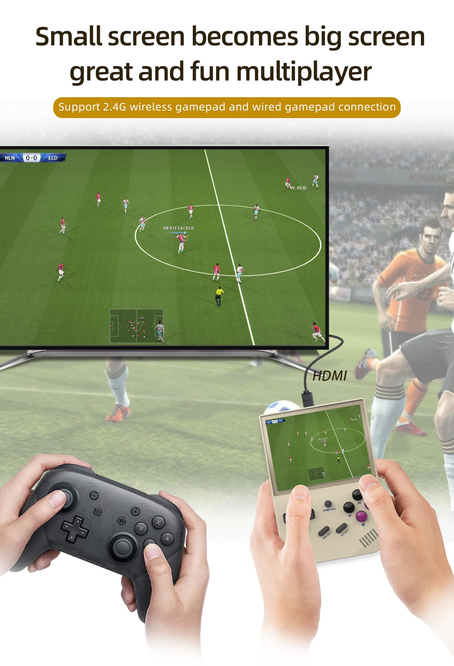 RG35XX Handheld Game Console Support Linux, HDMI and TV Output 3.5 Inch IPS Screen 64G TF Card 6800 Classic Games 2600mAh Battery(Gray+Bag)