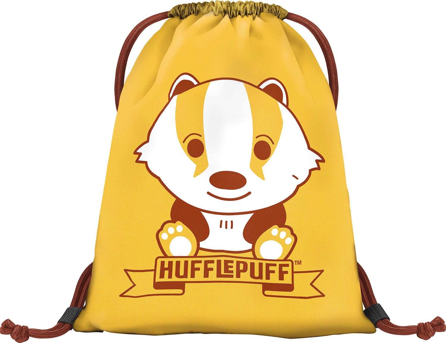Baagl Hufflepuff Gym Bag - Yellow, Black, 36 x 30 cm, Polyester, Drawstring Closure, Unisex, Multi-Sport, School, Travel, Toddler, Little Kid