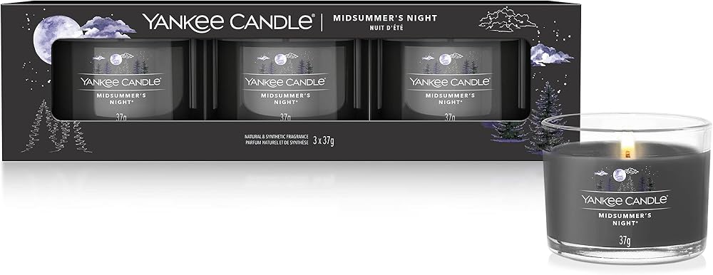 Yankee Candle Scented Candles Gift Set Midsummer's Night Votive 3 Count