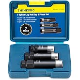 Thinkpro 7 Spline Lug Nut Socket Set, 3 Piece Lug Nut Key 5/8 11/16 3/4 | 7 Spline Lug Nut Socket Key Set, 5/8 11/16 3/4 in, M14x1.5 M14x2 Tuner, Cr-Mo Steel, Double Layer Reinforcement