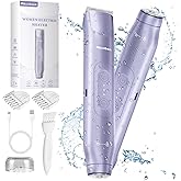 Akunbem Bikini Trimmer for Women - 2 in 1 Electric Razors for Women - Dual Head Electric Shaver - IPX7 Waterproof Wet & Dry Use Body Hair Trimmer and Facial Hair Remover for Bikini Underarm Leg Arm