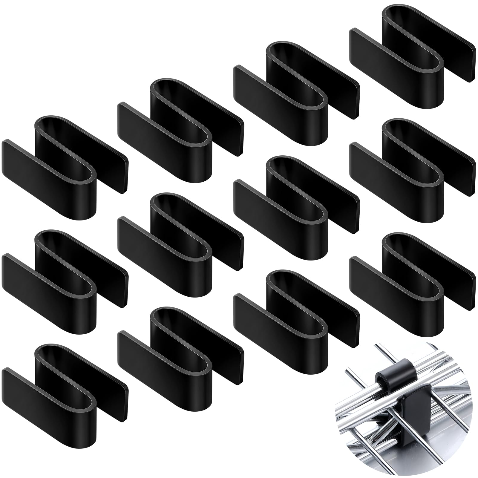 Photo 1 of Otoolling 12 Pcs Connecting S Hook for Wire Shelf System, Wire Shelf S Hooks for Racks Shelves Warehouses Shopping Malls Garden Places Shelving Accessories Tool (Black)