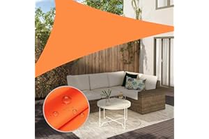 Neween Shade Sail, 9'10'' x 9'10'' x 9'10'' Sun Shade Sail Triangle Waterproof for Patio Yard Deck Pergola Outdoor Sun Sail Shade 98% UV Block Sunshade Orange Color