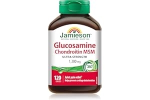 Jamieson Ultra Strength Glucosamine Chondroitin MSM 1300 mg, Provides Joint Pain Relief, Osteoarthritis Support, and Cartilag