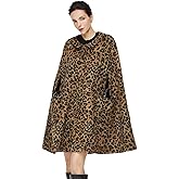 BEAUZSUZSANA Women Wool Blend Cape Coat with Pockets Vintage Idyllic Single-Breasted Pea Coat Outwear for Fall Winter