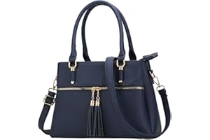 KKXIU Women Satchel Bags Handle Shoulder Handbags and Purses Pockets Zipper Leather Crossbody Bags