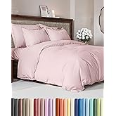 Duvet Cover Full Size - Extra Soft Full Size Duvet Cover - Lightweight & Breathable - Easy Care & Fade Free with Zipper Closures & Ties - 80" x 90" Inches - (Lavender Pink) Comforter Not Included