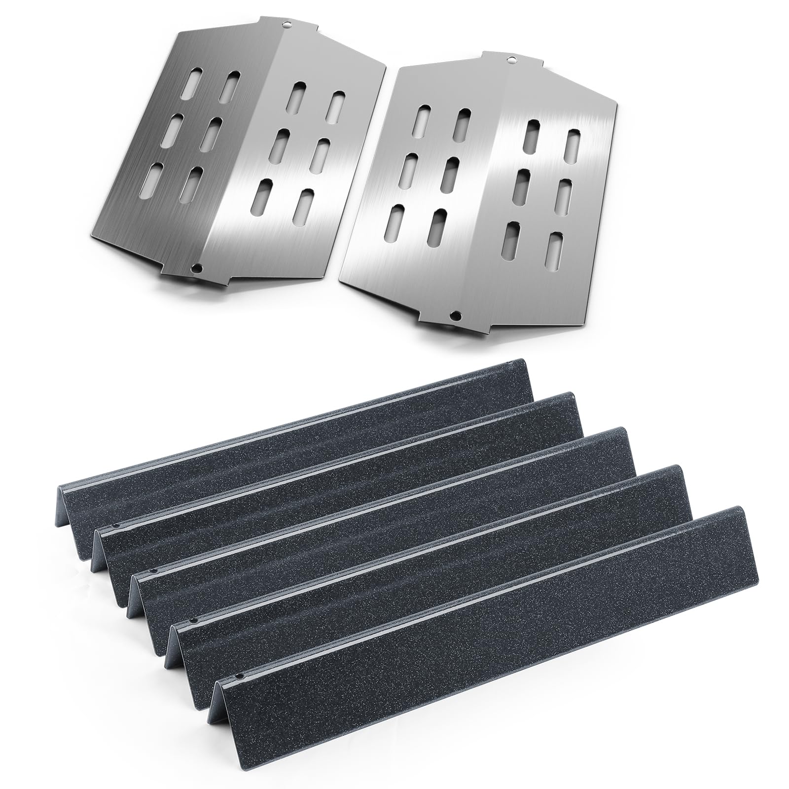 GFTIME Flavorizer Bar & Heat Deflector for Weber Genesis E/S-310 320 330 with Front Burner Knobs, DOESN'T fit Genesis II E-310 or Genesis II LX E/S-340, Spare Parts for Weber 7621 7620 7622