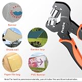 Preciva Eyelet Punch Tool Kit 10mm Grommet Pliers with 500 Rings view 5