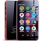 160GB innioasis G5 MP3 Player with Bluetooth and WiFi, MP3 Player with Spotify, Spotify Kids, Pandora, Play Store, Parental Manager App, Calm, 4" HD Full Touch Screen MP4 Music Player for Kids (Red)