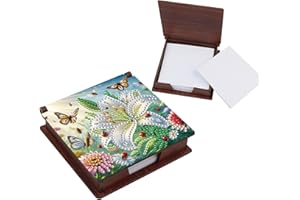 FORMEYDEMI Flower Diamond Painting Kit Note Box,Memo Paper Storage Box Diamond Art,Sticky Note Holder Diamond Art,Diamond Painting Memo Pad For Office Desk. (Flower)