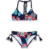 Kanu Surf Girls' Willow V-Neck Bikini Beach Sport 2-Piece Swimsuits
