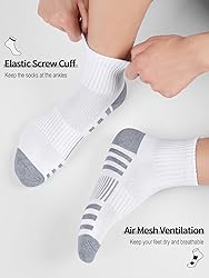 Airacker Athletic Quarter Socks with Cushion