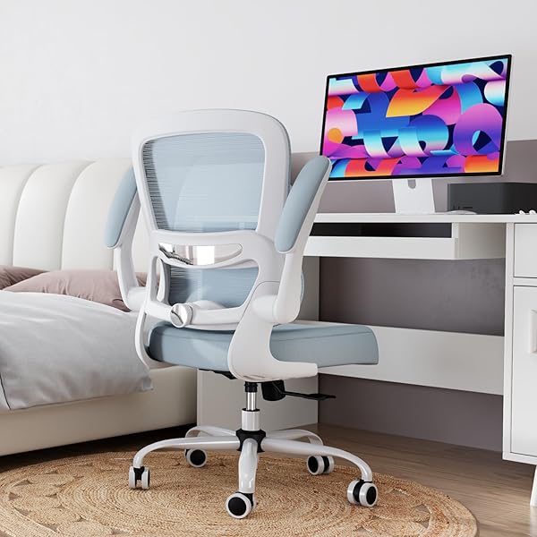 OFFICE CHAIR – ERGONOMIC DESK CHAIR WITH ADJUSTABLE LUMBAR SUPPORT, MESH COMPUTER CHAIR, EXECUTIVE CHAIR FOR HOME OFFICE COMFORTABLE LUMBAR SUPPORT(BLUE)