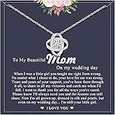 UNGENT THEM Silver Love Knot Necklace for Women, Mothers Day Wedding Valentines Christmas Birthday Gifts