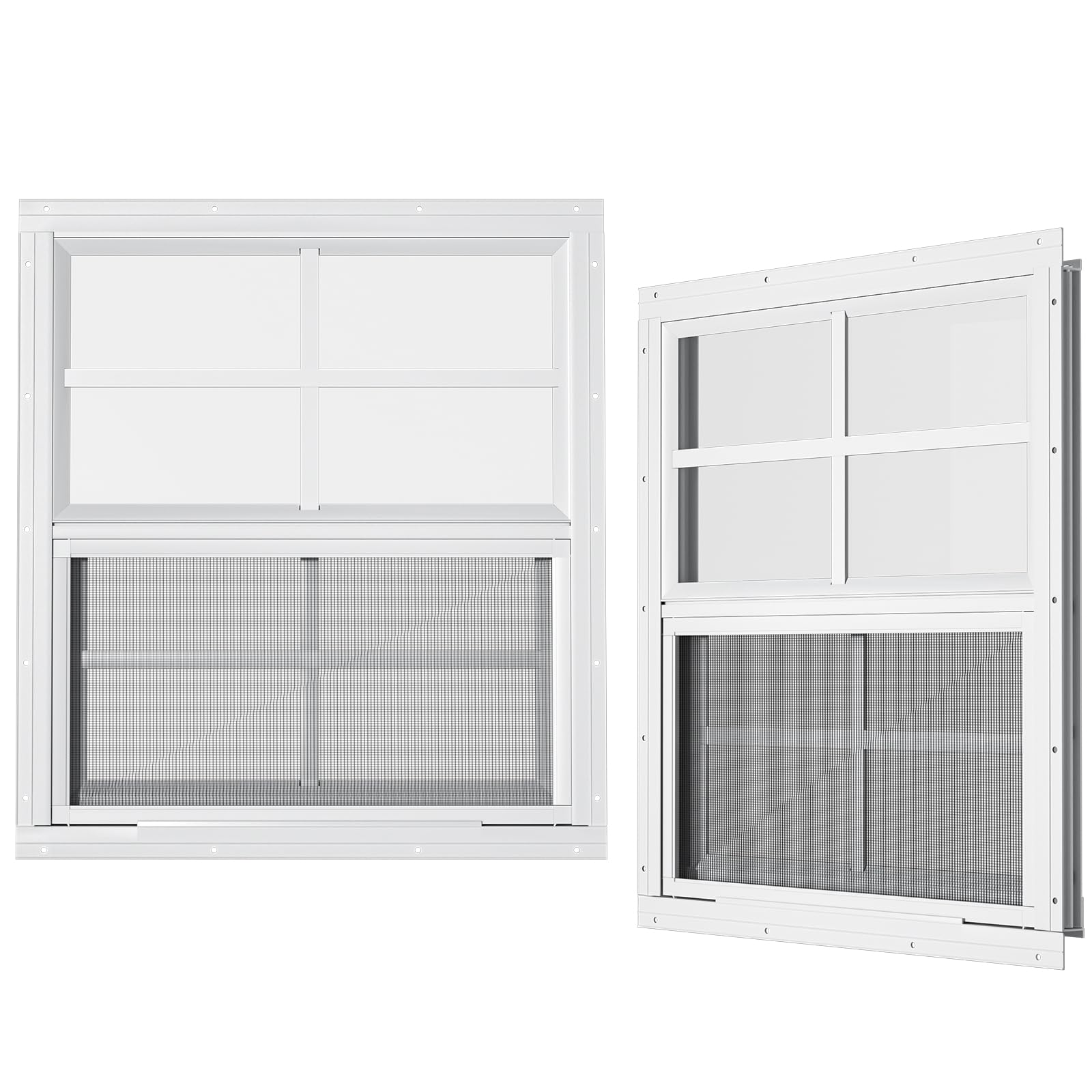 WRISIN 2 Pack Shed Windows - 24" W x 27" H Flush