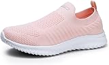 HKR Slip On Women Walking Shoes Breathable Knit Upper Memory Foam Insole Pink view 9