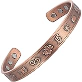 KENLANO Copper Bracelets for Women 99.9% Pure Copper Magnetic Bangle with 6pcs 3500 Gauss Magnets, Copper Bracelet for Women Copper Bracelets Jewelry Gift Gifts for Women Mom