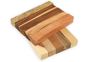 Legacy Woodturning, Variety Exotic Wood Pen Blanks, 3/4" x 3/4" x 5", Pack of 10, Includes Highly Figured Cocobolo, Tigerwood Ebony, Monkeypod, Mango, Teak, Granadillo