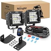 Nilight LED Light Pods 2PCS 3 Inch with Wiring Kit for Polaris Ranger 13-24 | for Polaris Ranger Full Size 570 800 900 1000 XP Crew 2013-2024, with 16AWG 15FT Harness, Backup Reverse Lighting, ZH457