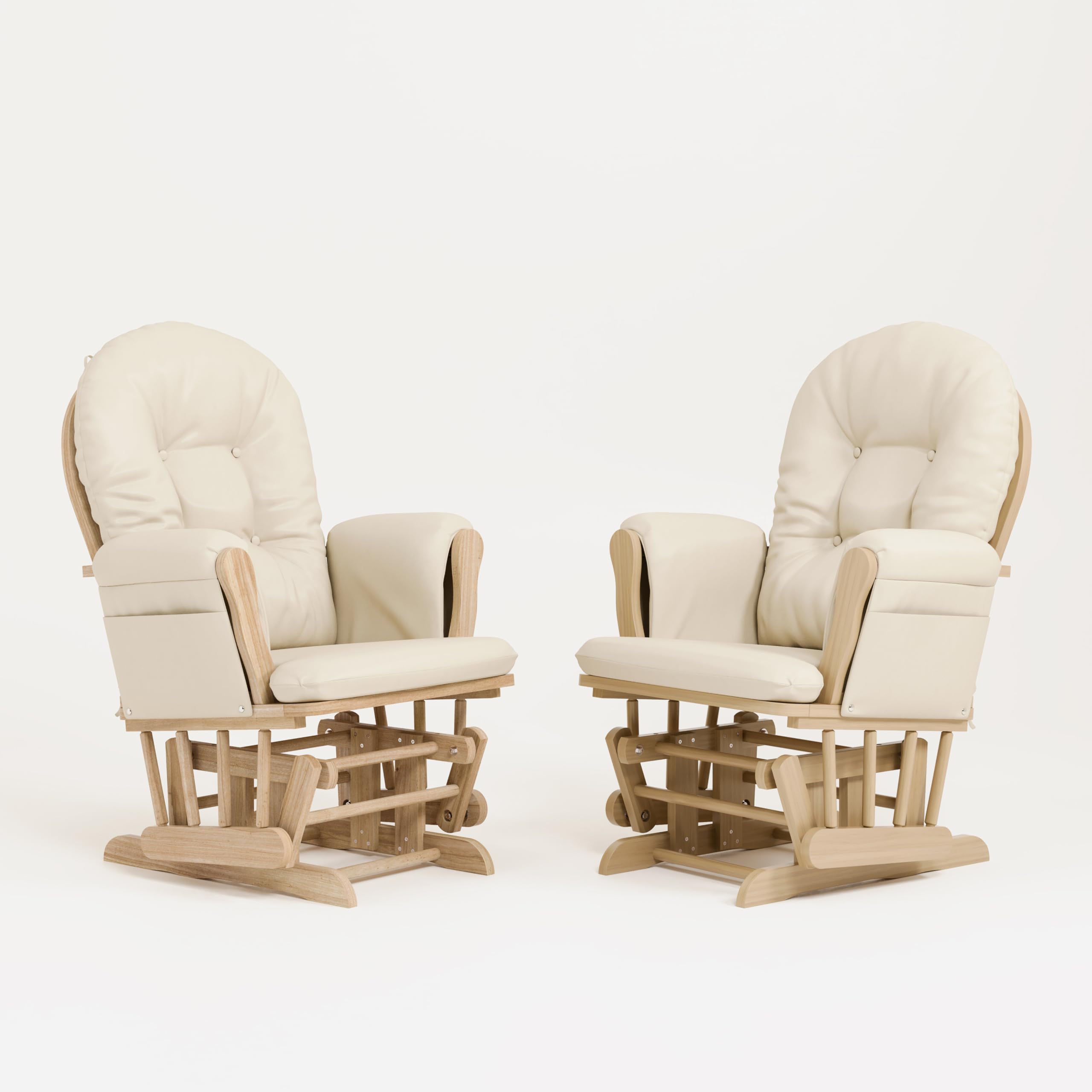 Storkcraft Premium Hoop Glider & Ottoman (Natural/Beige) — GREENGUARD Gold Certified Nursery Glider, Solid Wood Craftsmanship, Smooth-Gliding Nursery Chair and Ottoman, Award-Winning