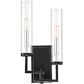 Savoy House 9-2134-2-67 Folsom Modern Scandinavian Clear Glass Wall Sconce with Adjustable Arms, 2-Light 120 Total Watts, 17"